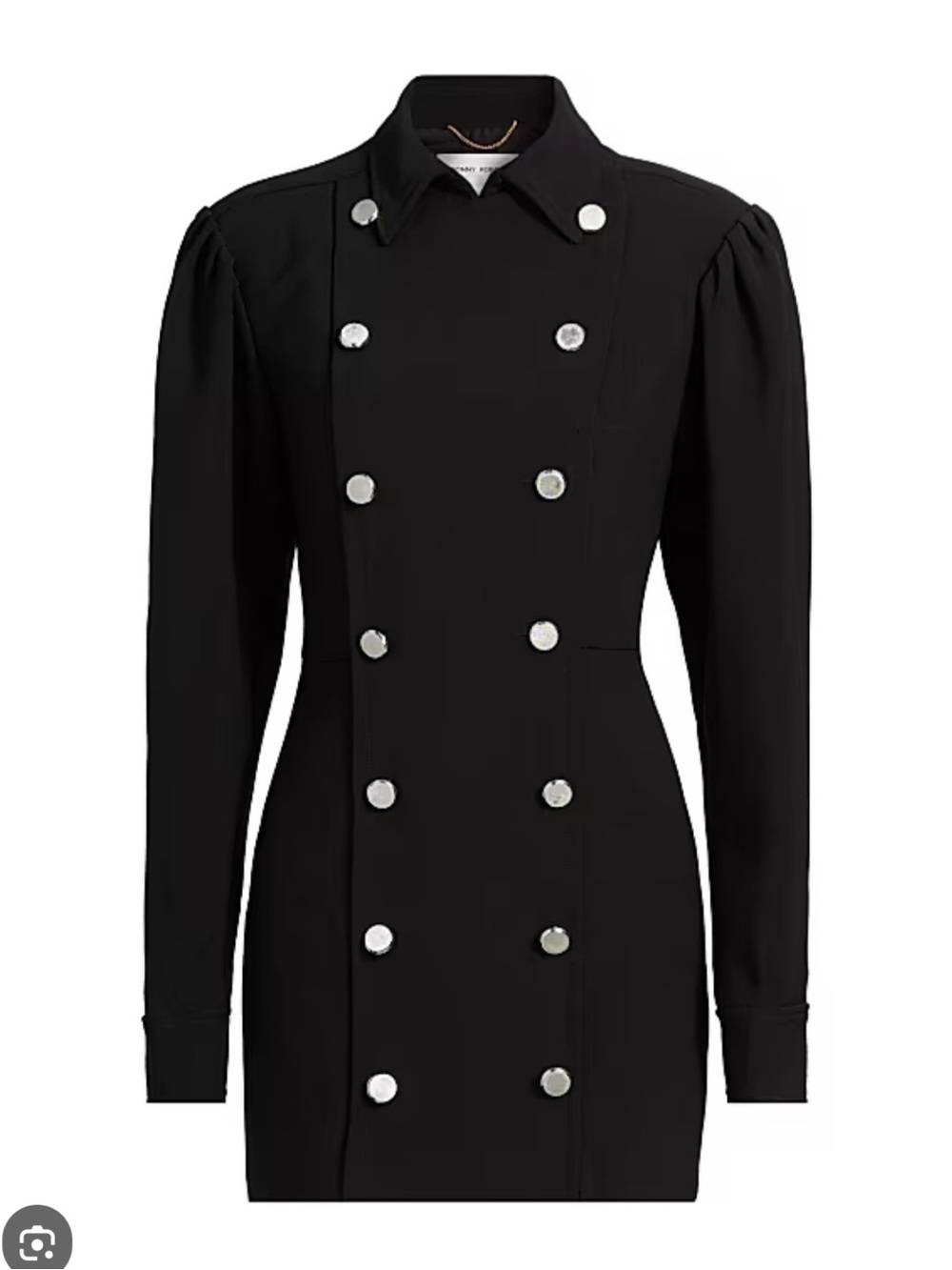 Ronny Kobo Collection Black Double-Breasted Long Sleeve Dress